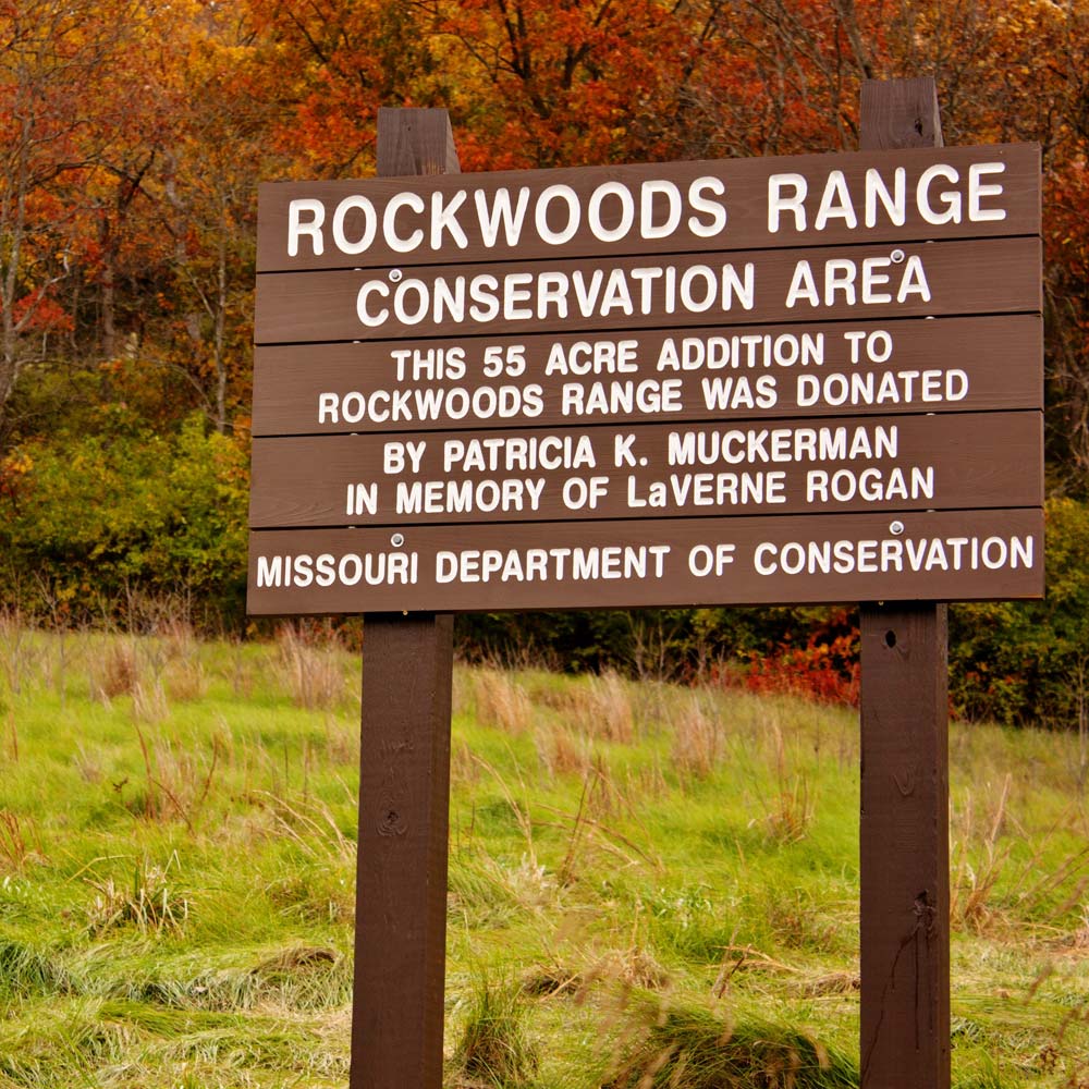 Rockwoods Range Conservatoin Area sign