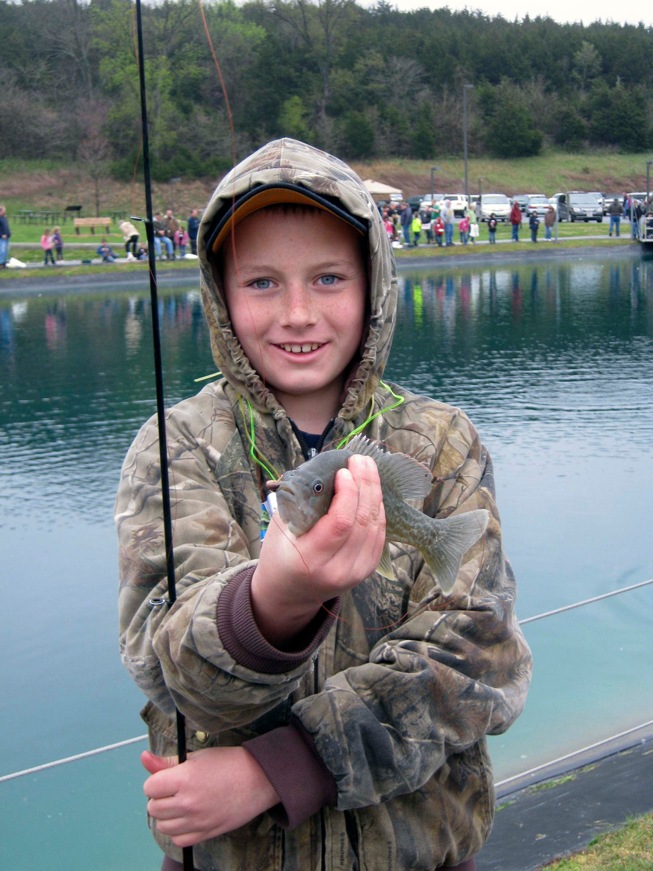 Wyatt Zimmerschied Catch at Kids Fishing Day at Lost Valley Hatchery 