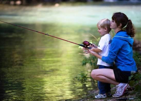 Kid Fishing with Woman