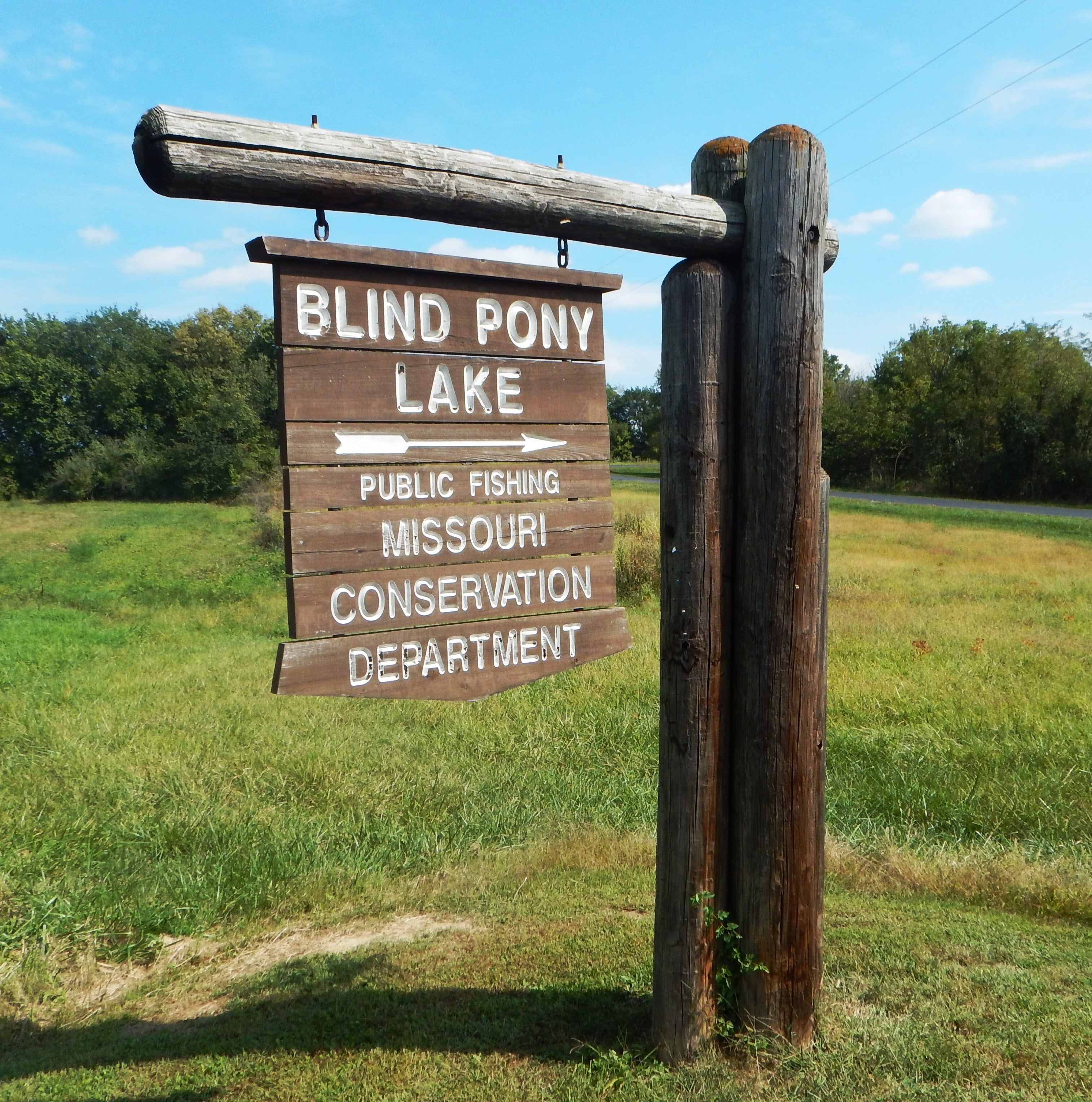 Missouri Department of Conservation's Blind Pony Lake Conservation Area Sign