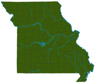 image of Cottonwood distribution map