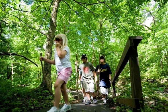 Kids Hiking at Rockwoods Reservation