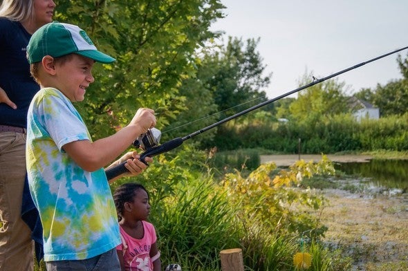 boy fishing