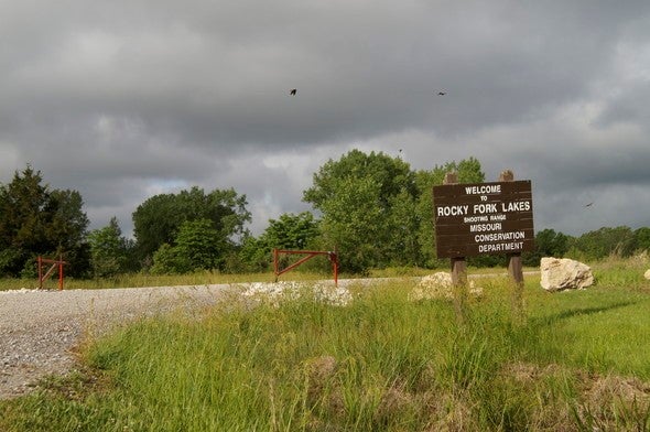 Rocky Fork Lakes Conservation Area’s shooting range sign