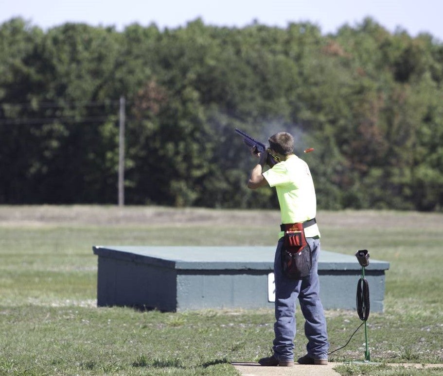 man trapshooting