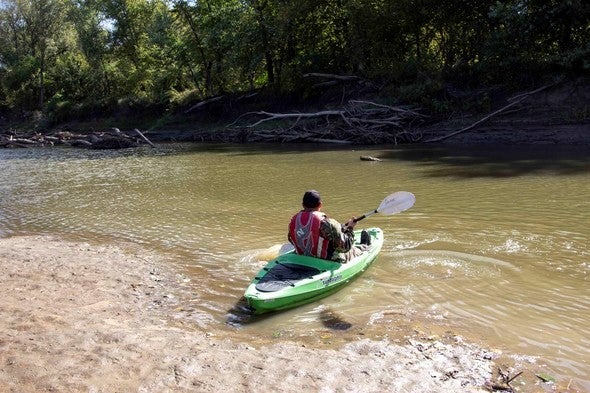 Paddler on Grand River