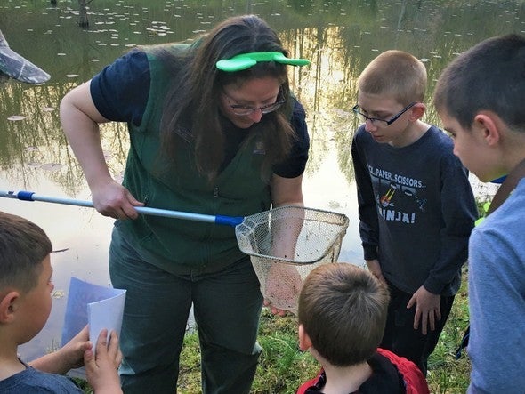 instructing kids on frogging