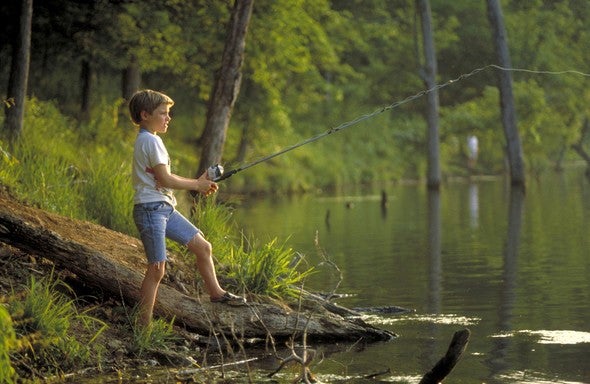 Little boy fishing