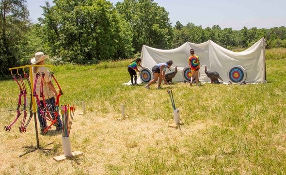 Outdoor archery practice