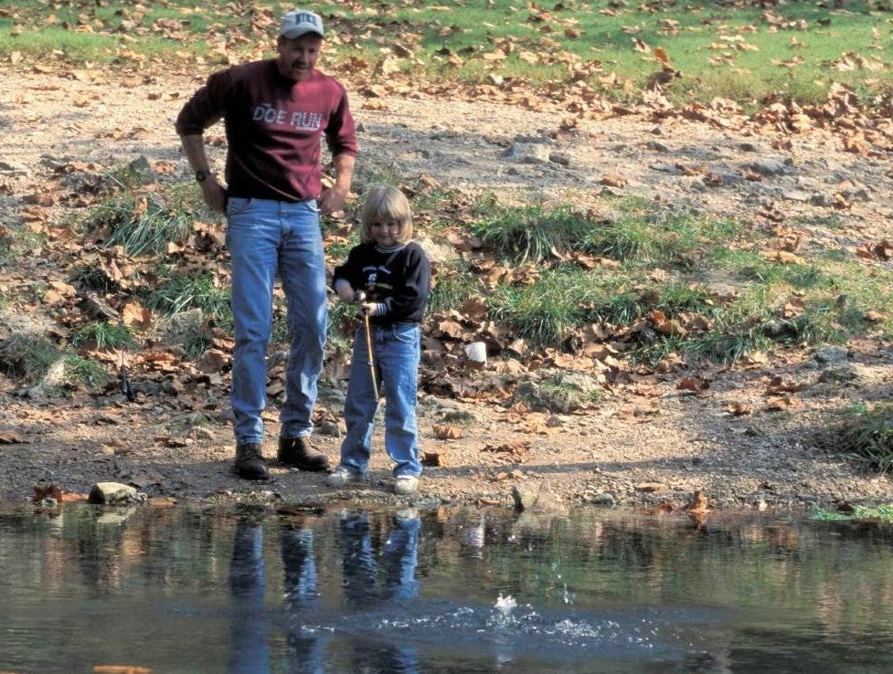 Father and daughter fishing