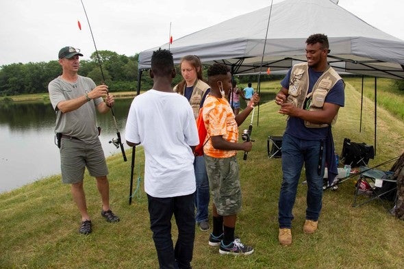 Group fishing instruction