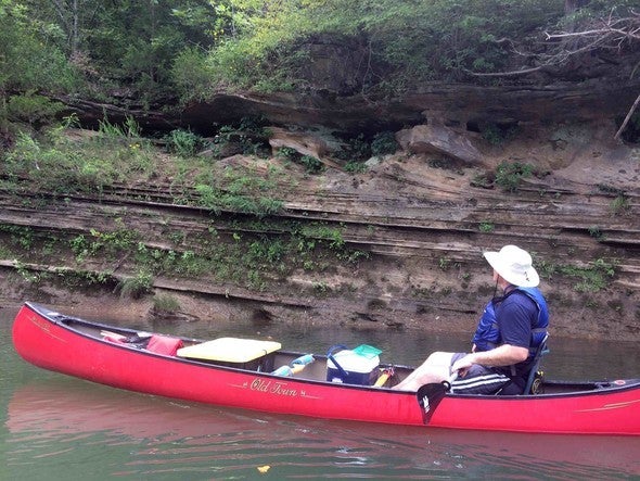 Man on canoe