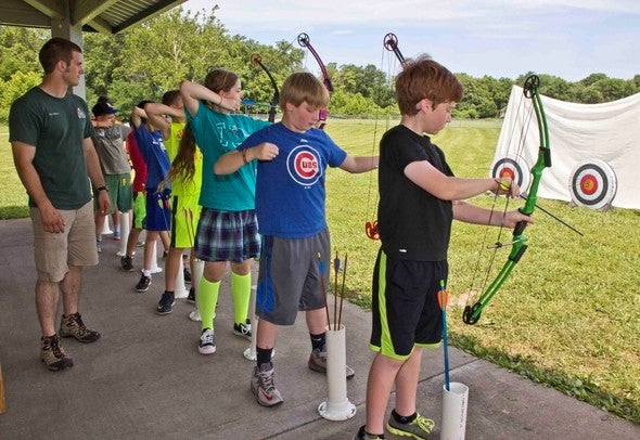 Kids archery practice