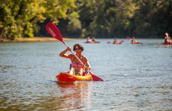 Woman kayaking