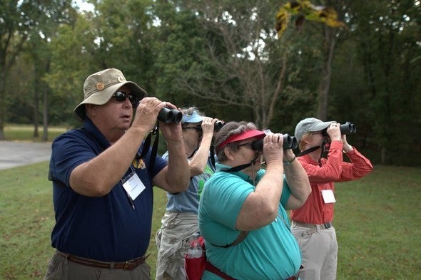 Birders with binoculars
