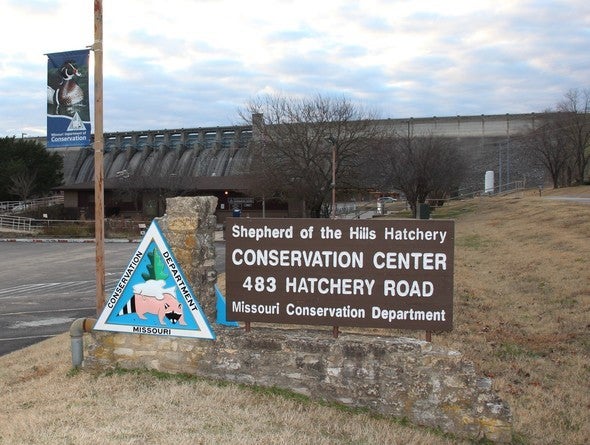 Shepherd of the Hills Hatchery sign 