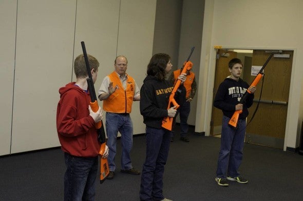 Hunter education session on firearms training