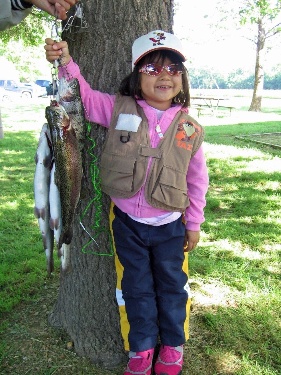 girl with trout
