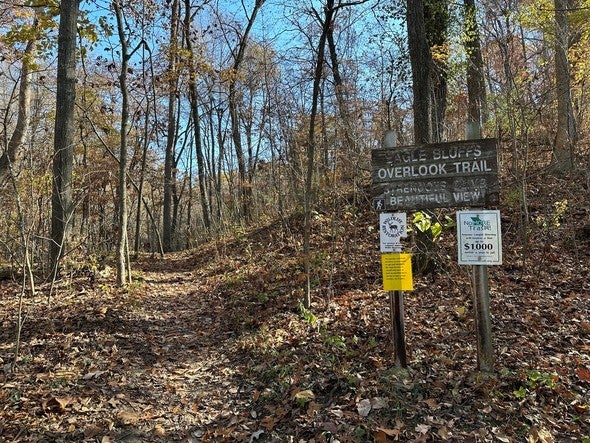 Eagle Bluffs Conservation Area overlook trail