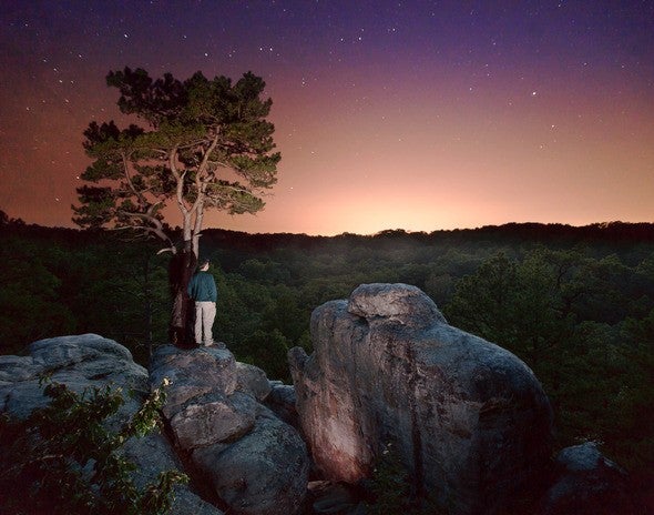 Artificial light overwhelms the night sky at Pickle Springs Conservation Area