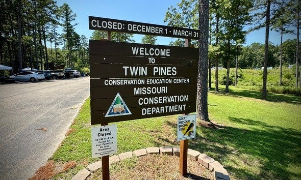 Twin Pines Conservation Education Center sign