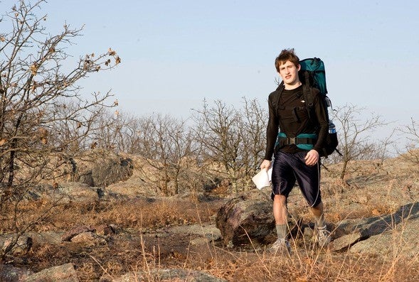 Teenager backpacking