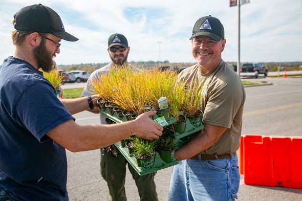 installing native plants at the Truman Sports Complex 3