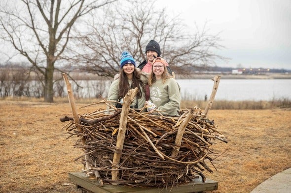 life size bald eagle nest replica
