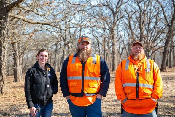 MDC Forester Mary Lass and Sedalia Public Works staff Justin Bray and Nick Smith