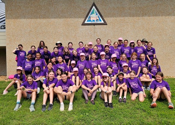 girls camp participants group picture