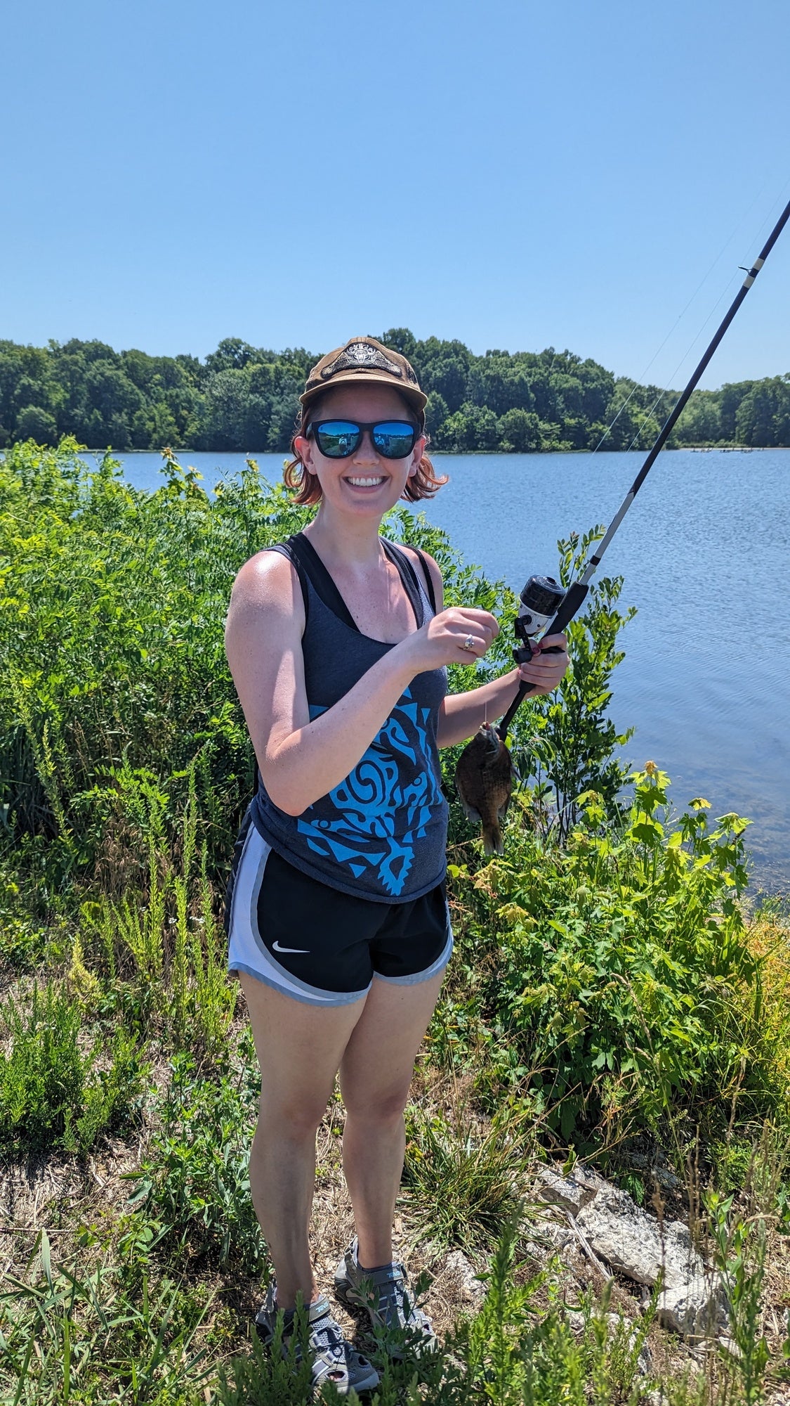 woman fishing