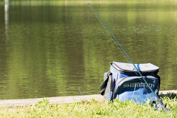 fishing rod and bag
