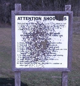 shooting range sign damage