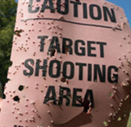 damaged range sign
