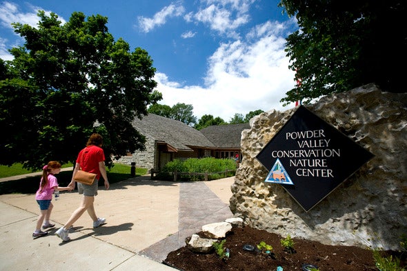 Powder Valley Nature Center sign