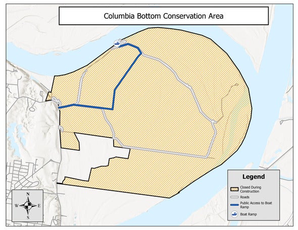 Columbia Bottom Conservation Area map