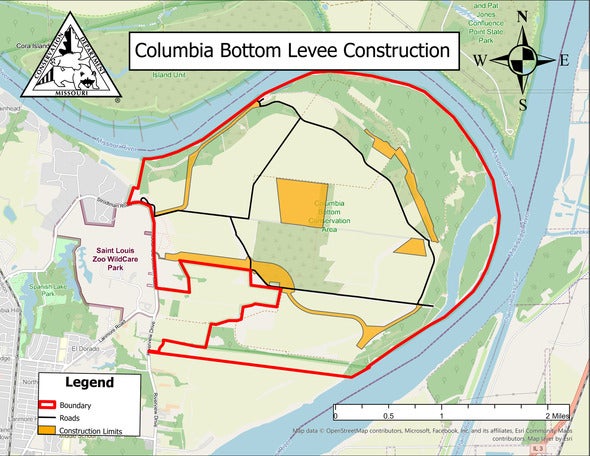 Columbia Bottom Conservation Area map