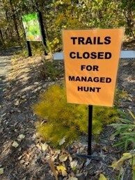 Trail Closed sign