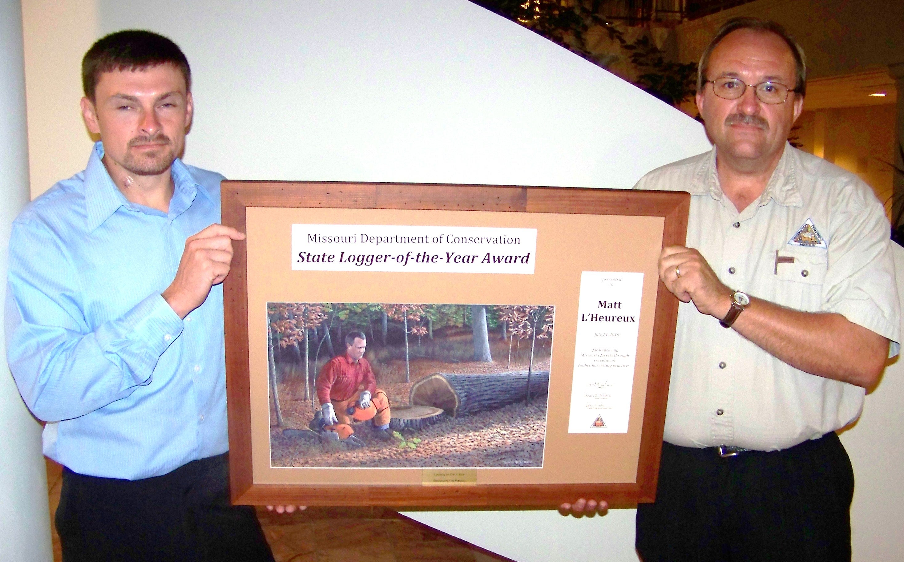 2010 Logger of the Year Award winner Matt L'Heureux