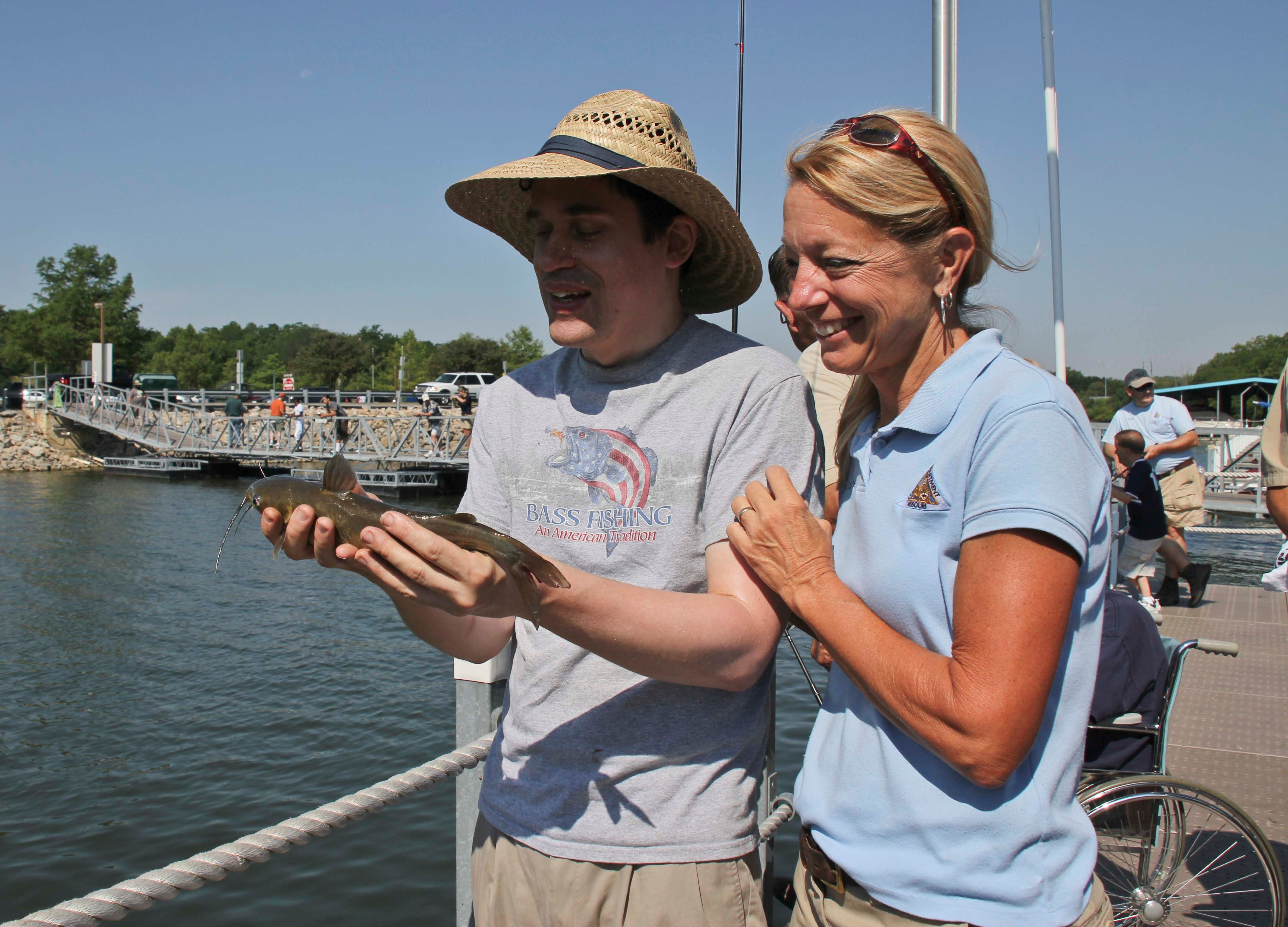 Burley Whited at No Boundaries fishing day at Longview Lake