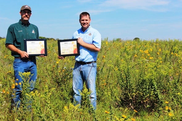MDC Biologists Hedges and Loncarich receive Fire Bird Conservation Award