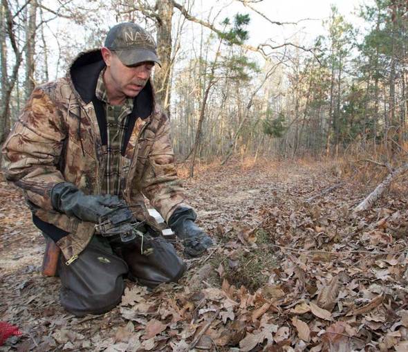 Trapper Setting Trap