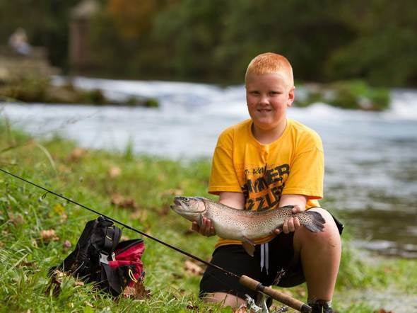 kid trout fishing
