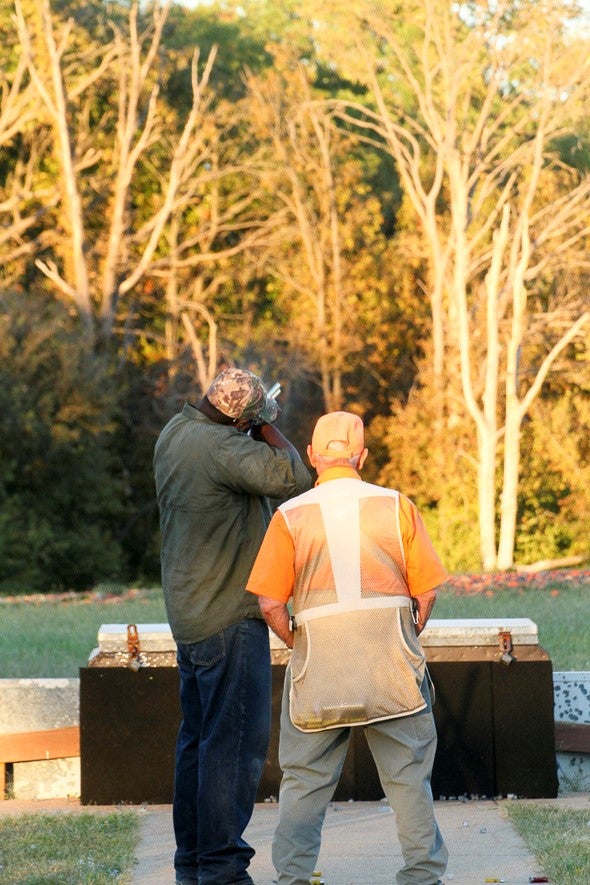 Shooting at a shooting range.