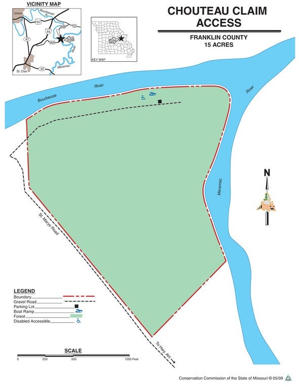 Chouteau Claim Access map