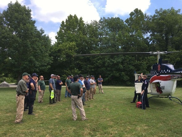 MDC employees conduct an emergency drill.