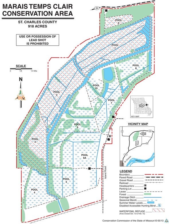 A map of Marais Temps Clair Conservation Area