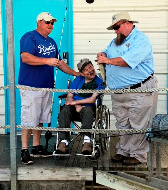 Participants at No Boundaries fishing event 
