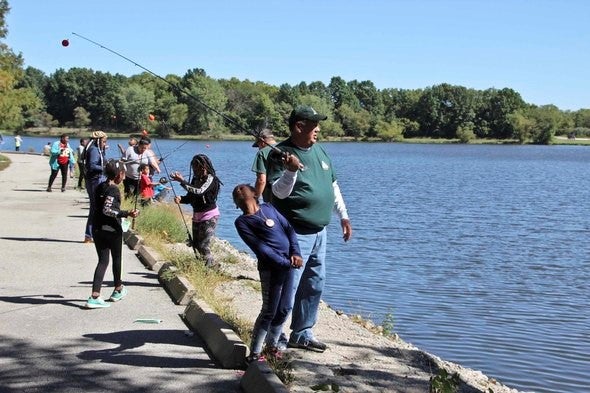People fishing at Reed Family Outdoors Day