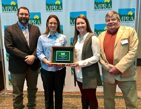 The Missouri Park and Recreation Association (MPRA) awarded MDC its 2019 Organization Citation Award in February for assistance in renovating City Lake in Union. 